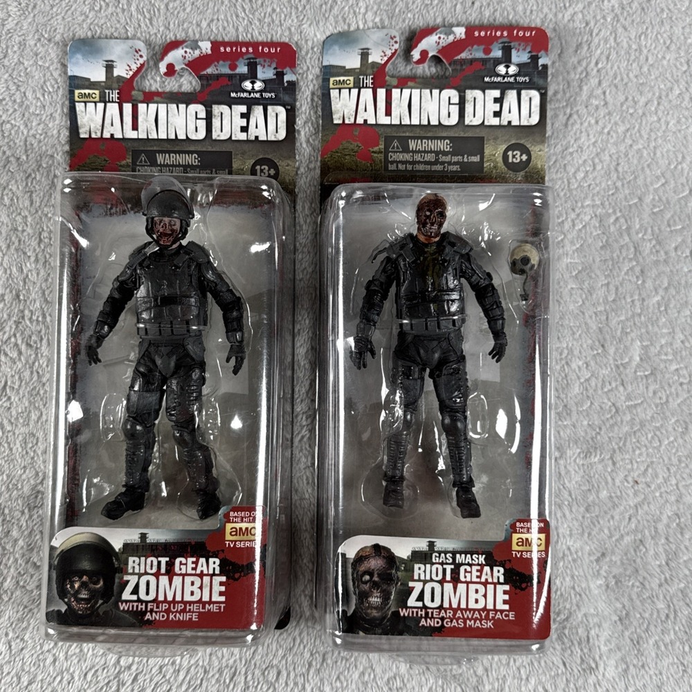 McFarlane The Walking Dead Riot Gear Zombie Lot of 2 - Series 4